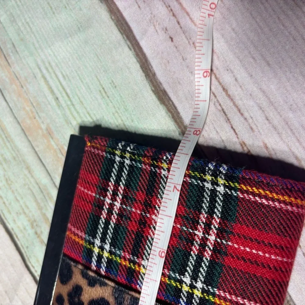Red Plaid & Leopard Print Clutch Wallet EPC
